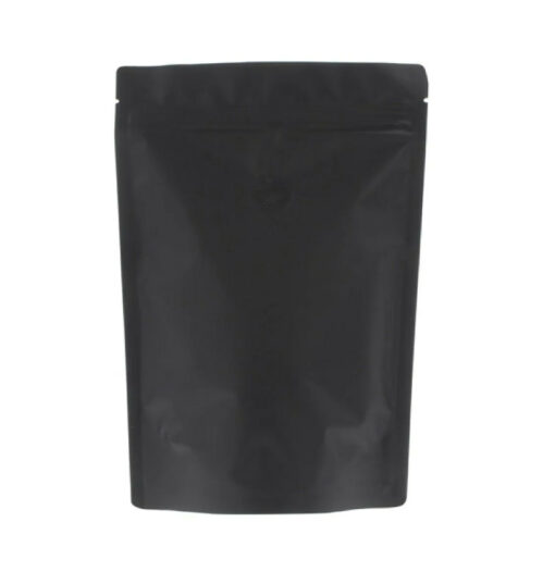 70g Coffee Pouch / bag - Matt Black with Valve